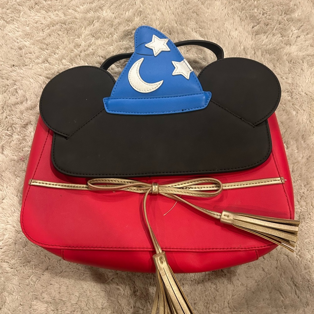 Disney 80 year Fantasia Red and Black purse with Blue Hat Design